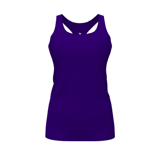[FT0TRBPP-FYS-LOGO1] Decker Racerback Tank Top (Female Youth S, Purple, Logo 1)