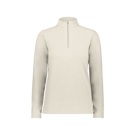 [6864.53T.XS-LOGO2] Ladies MicroFleece 1/4 Zip Pullover (Female Adult XS, White, Logo 2)
